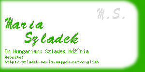 maria szladek business card